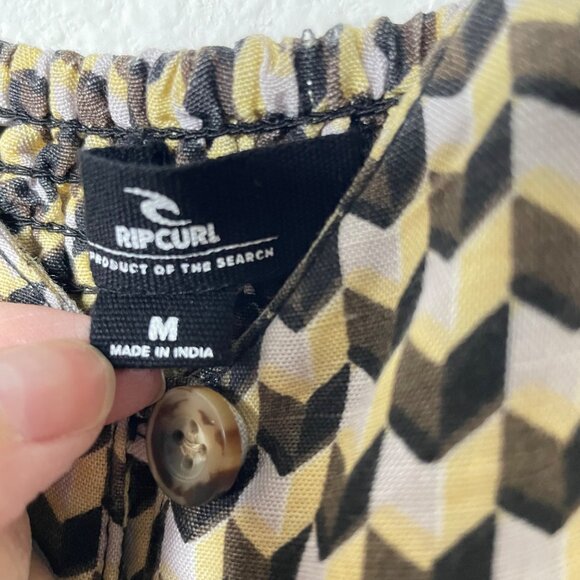 Rip Curl Juniors' Isla Geo-Printed Midi Dress Spaghetti Strap Linen Blend Size M - Picture 4 of 11